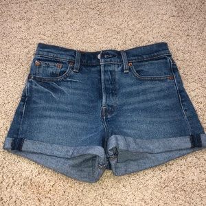 levi’s high rise wedgie cutoff shorts